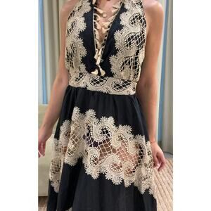 Antica Sartoria black & gold maxi dress